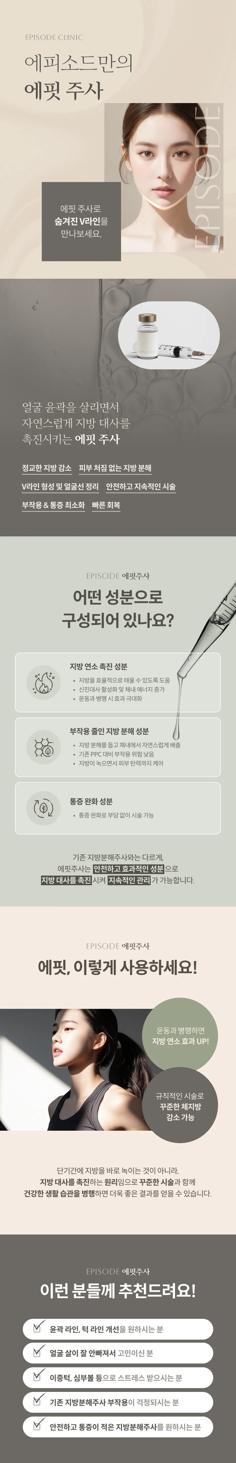 Epiphy Detailed Guide: EPISODE's Exclusive Epiphy Injection, Hidden V-Line, 6 Key Features, Ingredients (Promotes Fat Burning, Fat Breakdown with Reduced Side Effects, Pain Relief), Usage (Combine with Exercise, Regular treatment), Eligibility Guide