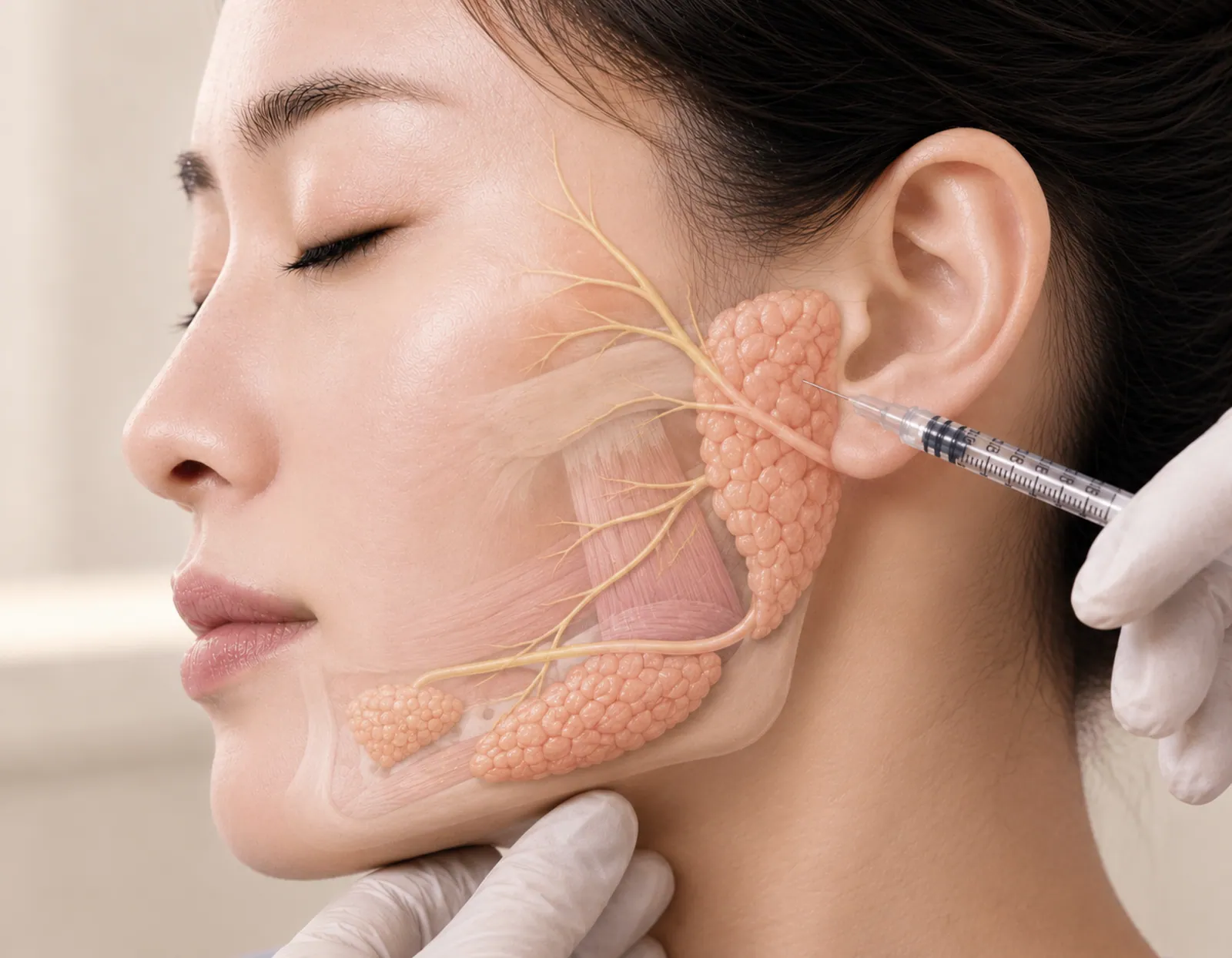salivary gland injection area