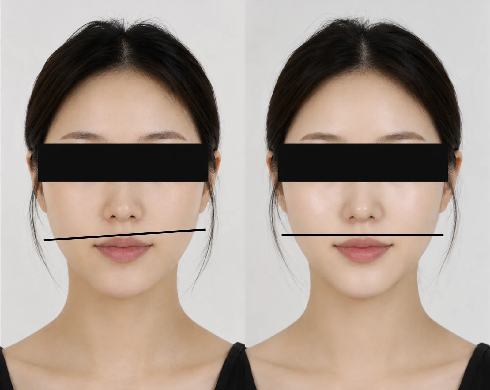 Before and after the left-right symmetry treatment
