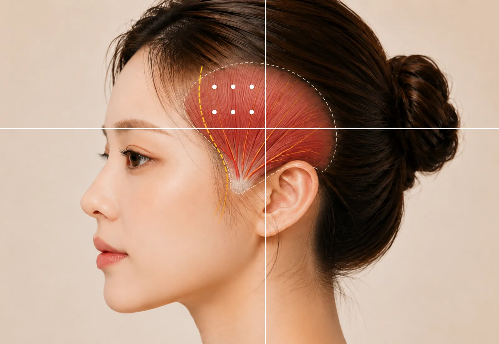 Temporomandibular muscle safety zone injection