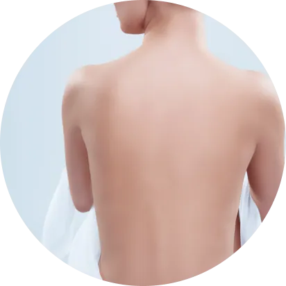 hair removal area on the back of the upper body