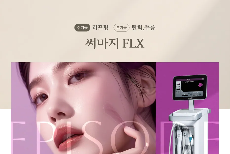 THERMAGE FLX Introduction Banner: Primary function: Lifting, Secondary function: Firming, Wrinkles, THERMAGE Equipment Photos