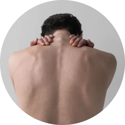 hair removal area on the back of the upper body
